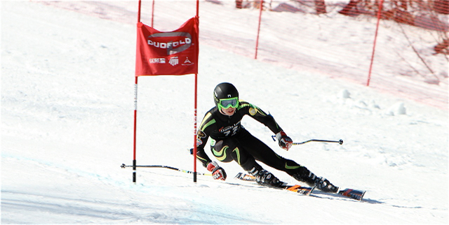 AJ Clemens skiing